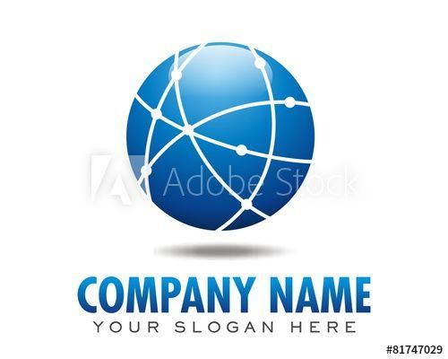 Blue Ball with Company Logo - blue circle round ball global logo image vector - Buy this stock ...
