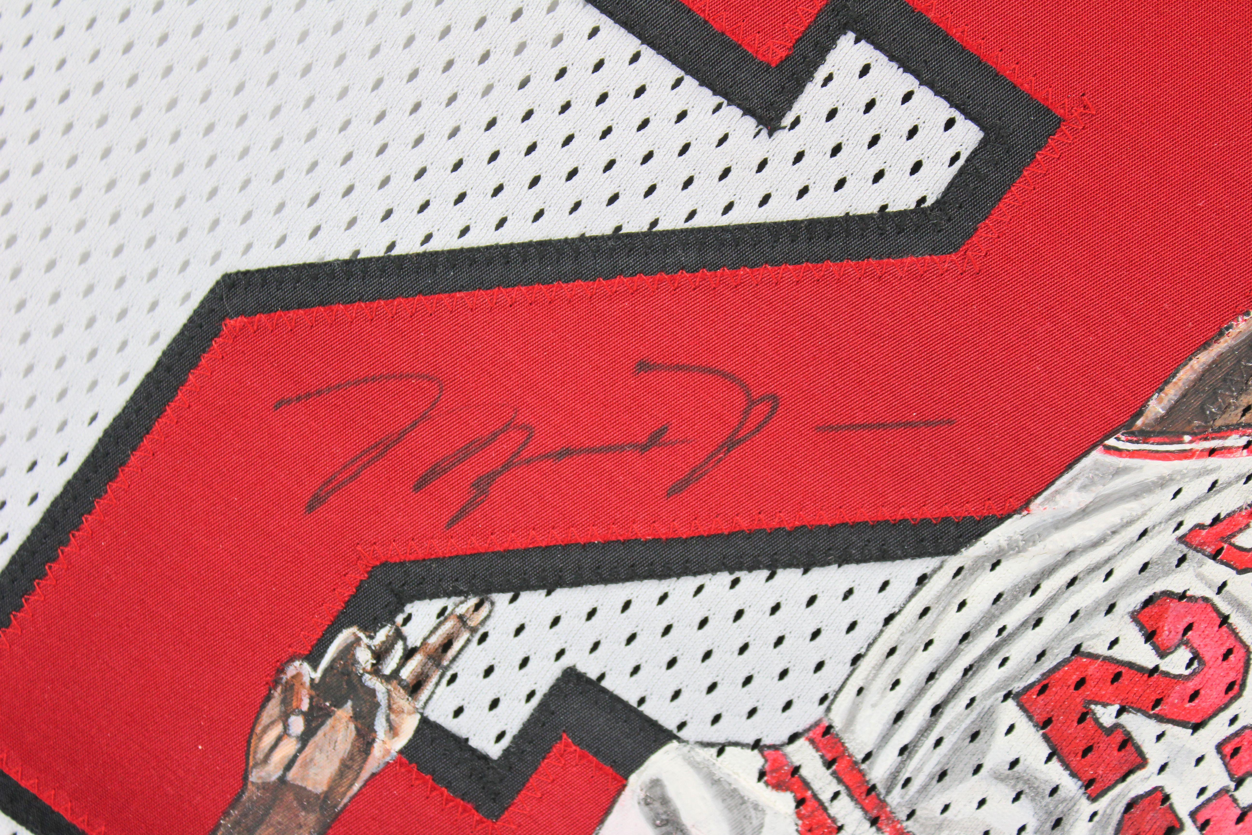 Painted Jordan Logo - Bulls Michael Jordan Signed Hand Painted White Nike Jersey UDA