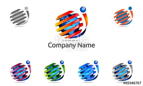 Blue Ball with Company Logo - spiral, arrow, ball , blue, 3d, business, glossy, motion, vector ...