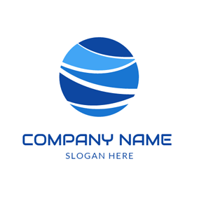 Blue Ball with Company Logo - Free Globe Logo Designs | DesignEvo Logo Maker