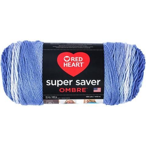 Red Heart Yarn Logo - Red Heart® Super Saver Ombrè Yarn Baja Blue – Knitting-Warehouse