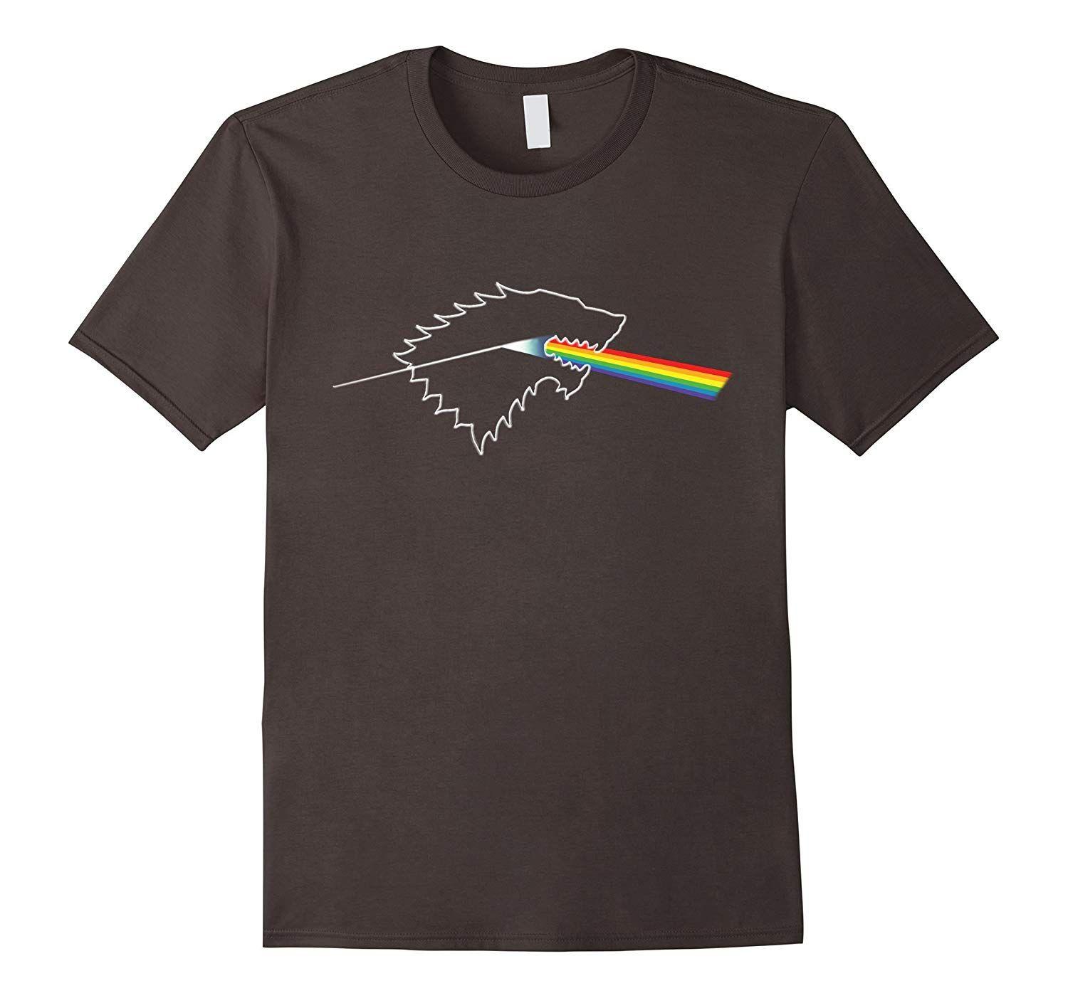 Dark Wolf Cool Logo - Dark Side of The Wolf Rainbow Cool Awesome Animal T-Shirt-4LVS ...