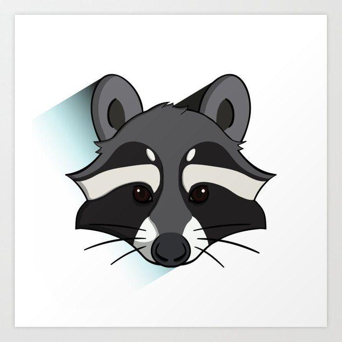 Raccoon Logo - Raccoon logo Art Print by little-raccoon | Society6