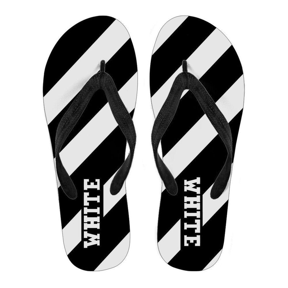 Off White Stripes Logo - Cool Off White Stripes Men's Flip Flops Sandals