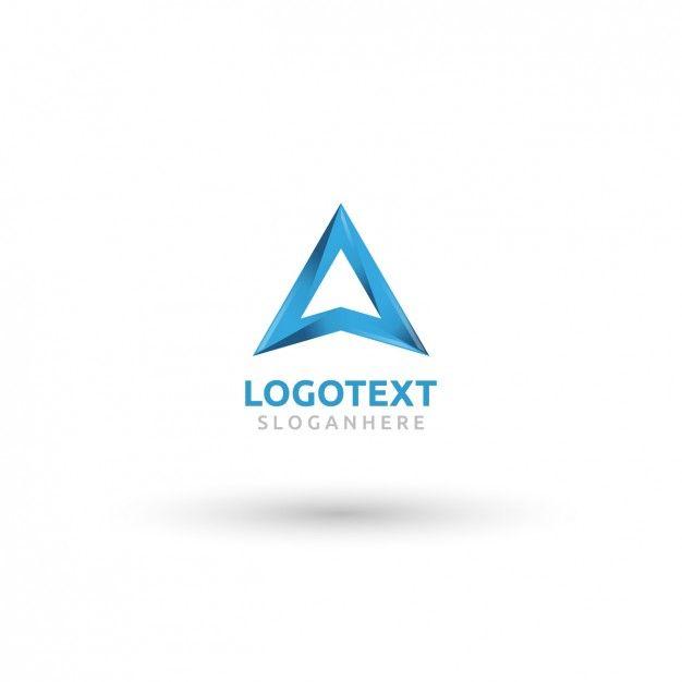 Triangular Logo - Triangular logo in color blue Vector