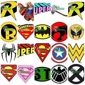 Robin Superhero Logo - Superhero logos set 3 Iron on T Shirt heat Transfer robin superman ...