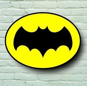 Robin Superhero Logo - LARGE BATMAN LOGO PICTURE PLAQUE KIDS ROOM USA RETRO 1966 ROBIN SIGN ...