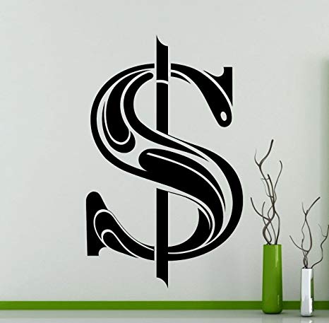 The Dollars Logo - Dollar Sign Wall Decal Dollars Logo Banknote Money Business Office