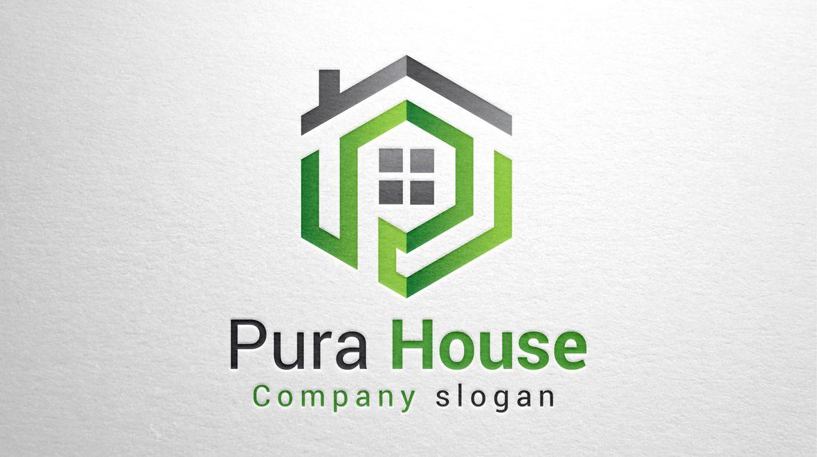 11 Letter Logo - Pura - House Logo, Letter P House Logo - Logos & Graphics