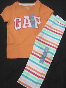 Pastel Orange Logo - BABY GAP Girls Arch Logo Shirt Top & Legging Outfit Set Pastel