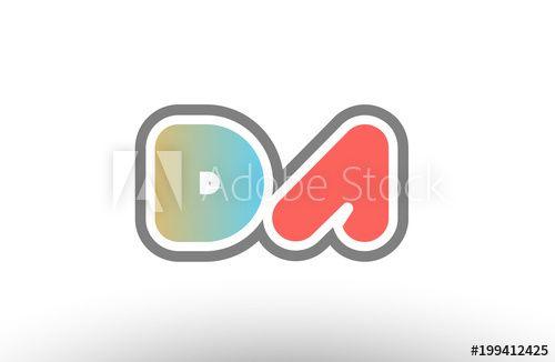 Pastel Orange Logo - orange pastel blue alphabet letter da d a logo combination icon