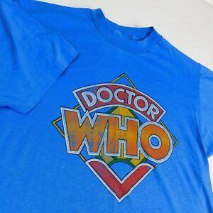 Doctor Who Diamond Logo - VTG 1980s Doctor Who Diamond Logo Blue T Shirt Sz L Hanes BBC TV | eBay