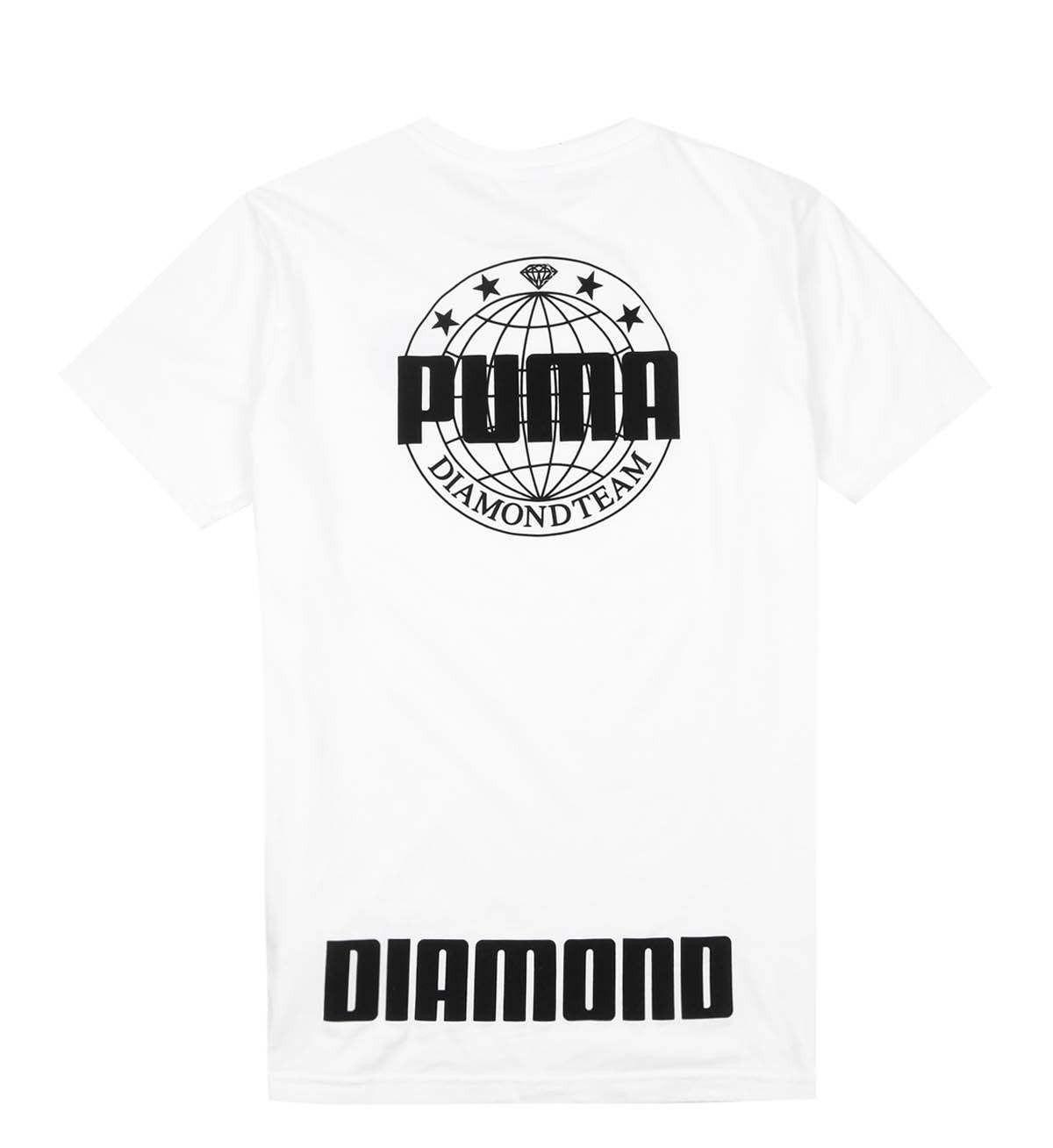 Black and White Diamond Clothing Logo - Puma x Diamond Supply Co. Logo T Shirt White | 5Pointz