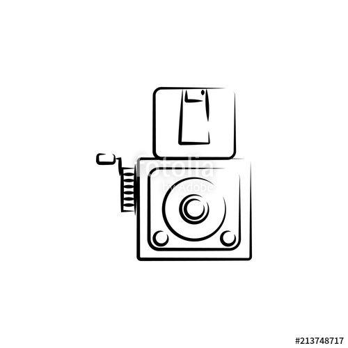 Old Element Logo - old movie camera outine logo style icon. Element of photo icon for ...