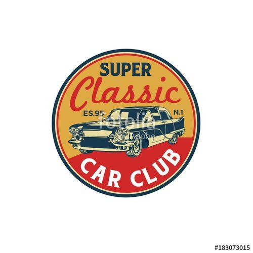 Old Element Logo - Colored Old Retro Style Vintage Classic Car Logo, Badge, Emblem