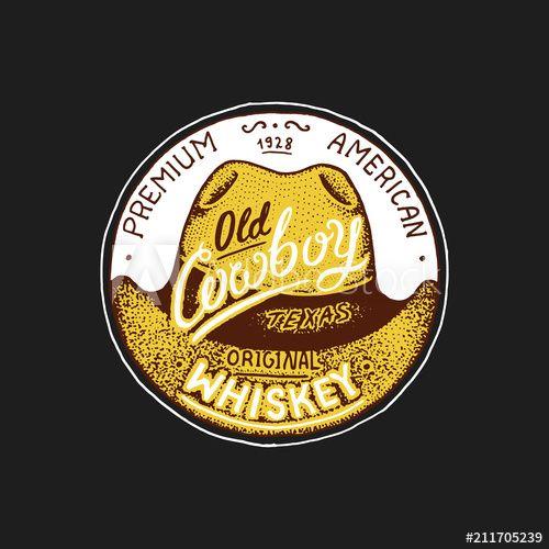 Old Element Logo - Vintage whiskey label badge with vineyard. Alcohol logo