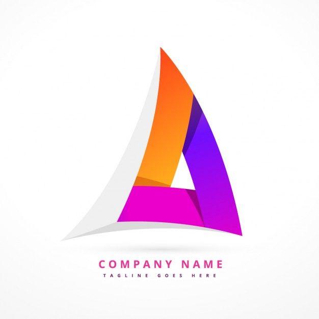 Colorful Triangle Logo - Abstract colorful triangular logo Vector | Free Download