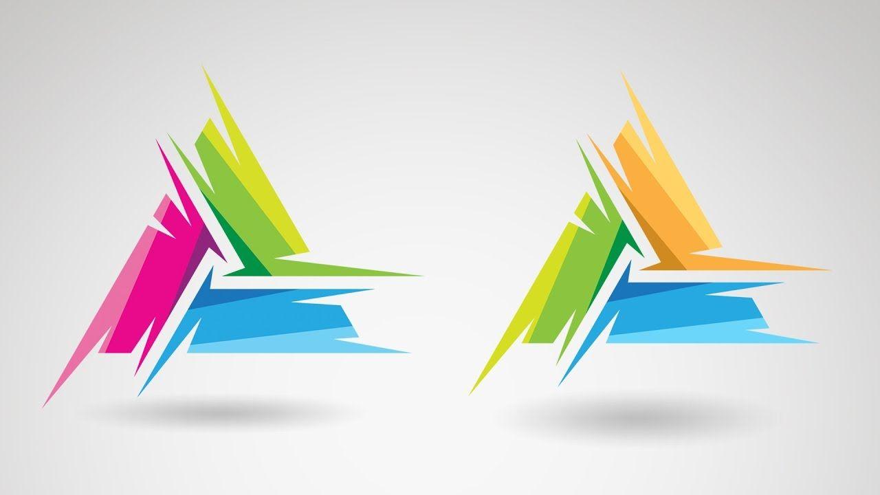 Colorful Triangle Logo - Drawing a Colorful Triangle Vector Logo - YouTube