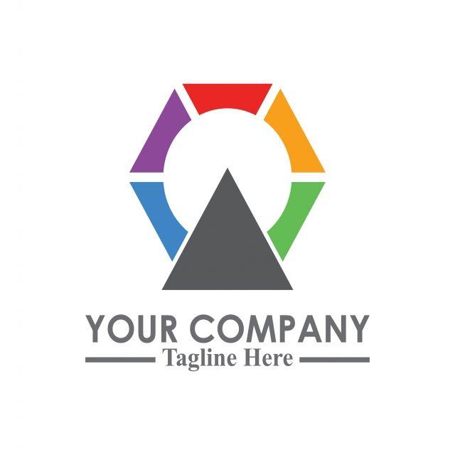 Colorful Triangle Logo - colorful hexagonal with triangle logo Template for Free Download