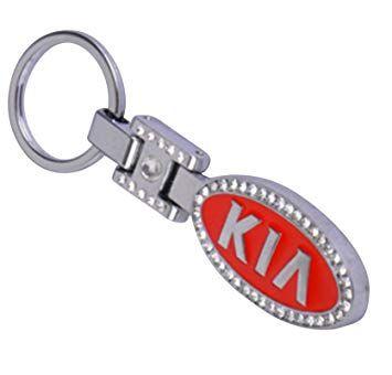 Silver Circle Car Logo - KIA CAR LOGO KEYCHAIN SILVER AND CRYSTAL RHINESTONE EMBLEM KEYRING