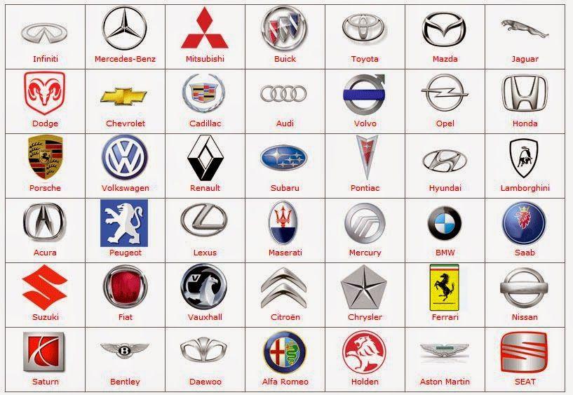 silver car logos with names