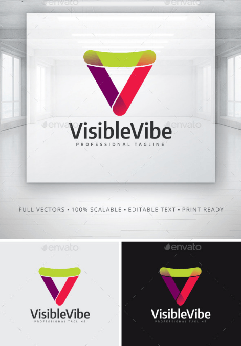 Colorful Triangle Logo - Visible Vibe Logo. Triangle logo, Logos and Logo ideas