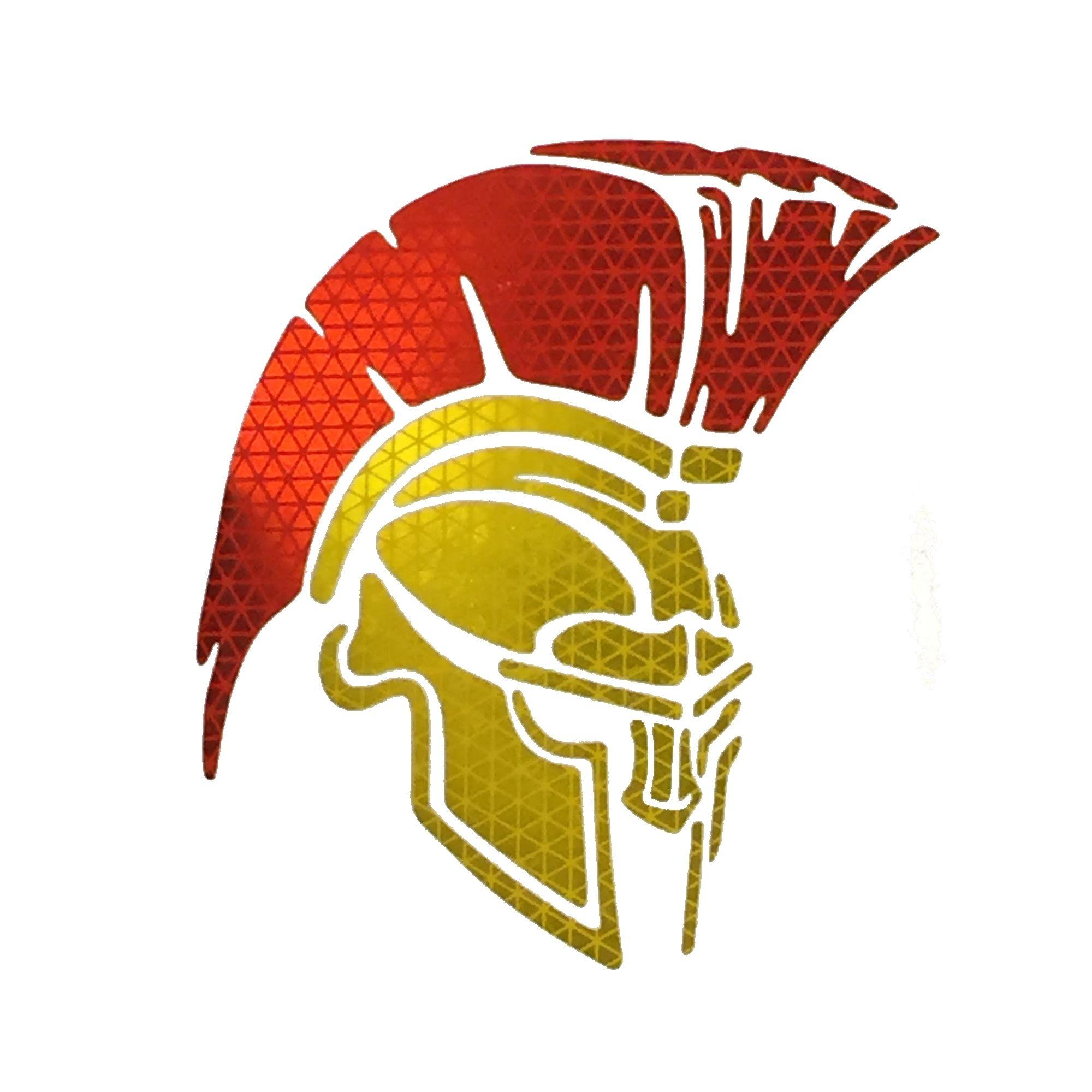 Red Spartan Logo - Spartan Trojan Helmet Decal - High Intensity Reflective