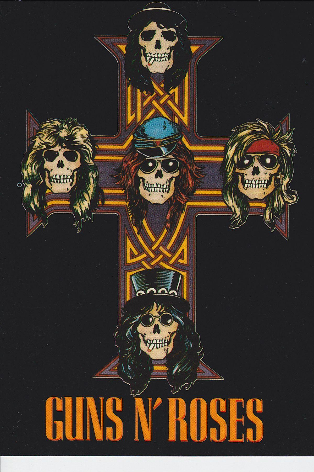 Guns and Roses Appetite for Destruction Logo - Guns N' Roses Axl's Cross Tattoo Postcard | Guns N Roses | Guns N ...