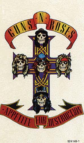 Guns and Roses Cross Logo - Guns N Roses Appetite For Destruction + Cross Logo Sticker UK Vinyl