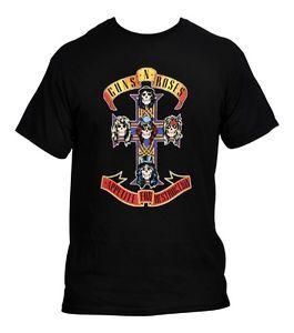 Guns and Roses Cross Logo - New Guns N Roses Appetite For Destruction Cross Mens T'Shirt XL