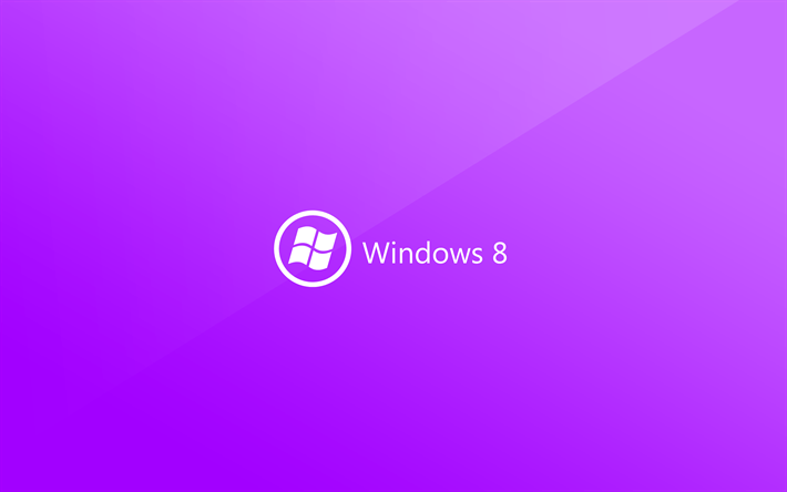 Microsoft 8 Logo - Download wallpaper Windows 4k, creative, material design, purple