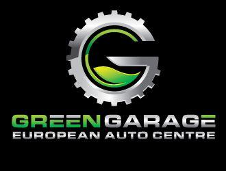 European Auto Logo - Green garage European auto centre logo design