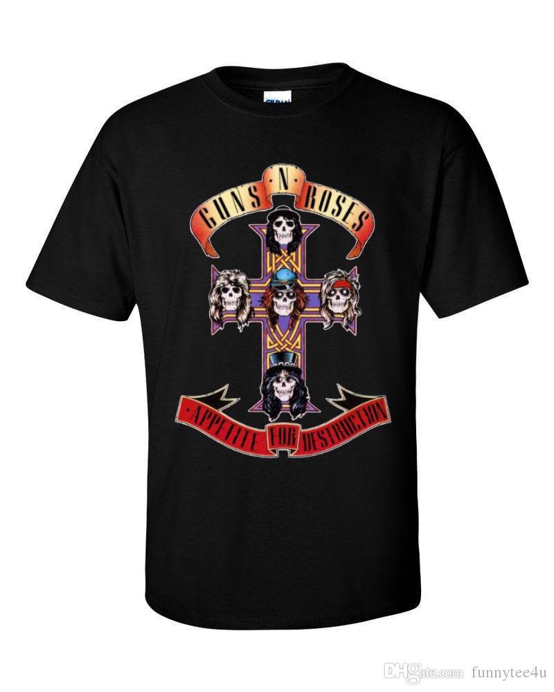 Guns and Roses Cross Logo - Guns N Roses Appetite For Destruction Cross Logo Black T Shirt ...