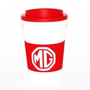 Red and White Coffee Logo - MG Reusable Travel Mug Coffee Cup Red White