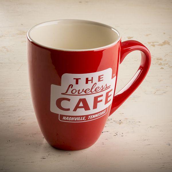 Red and White Coffee Logo - Buy Retro Red Coffee Mug. Loveless Cafe Store