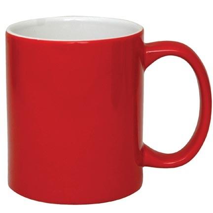 Red and White Coffee Logo - Ceramic Coffee Mug Red Inner White with Logo printing. Regular C