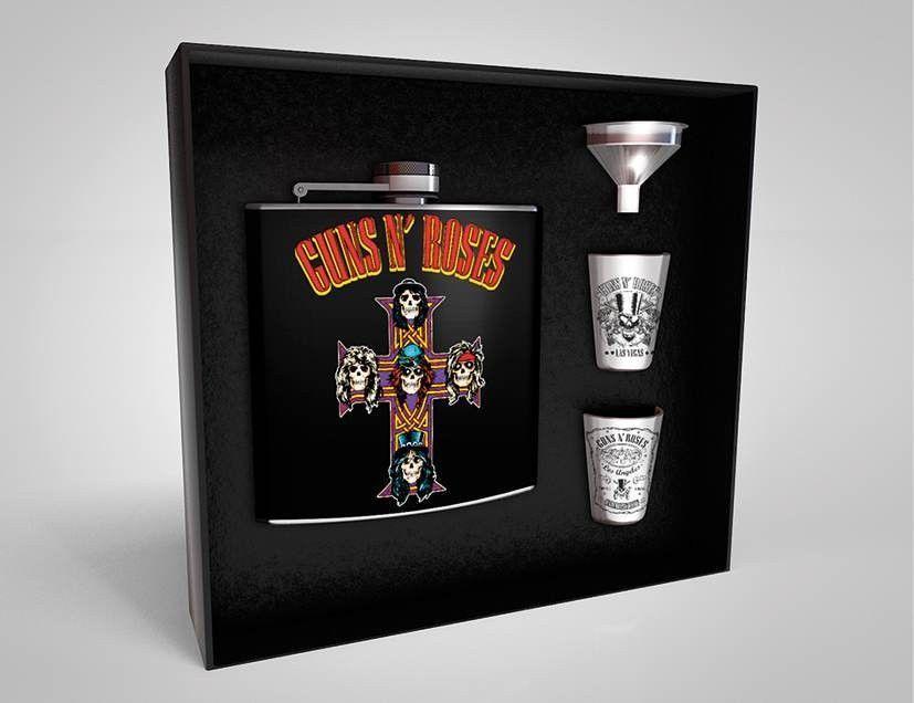 Guns and Roses Cross Logo - Guns N Roses Cross Hip Flask Set