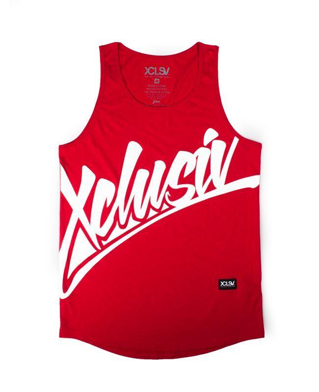 Top Red Logo - HUGE SIGNATURE LOGO TANK TOP / RED - XCLSV®