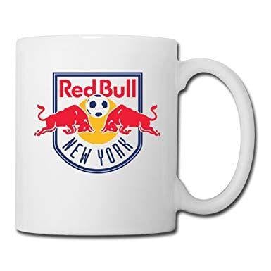 Red and White Coffee Logo - White New York Red Bulls Logo American Soccer Ceramic Travel Mug