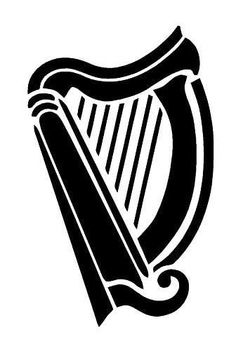 Irish Harp Logo - IRISH HARP (A4) Airbrush, Wall Art, Paint Stencil, Genuine Mylar Re ...