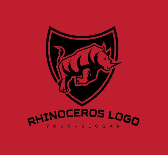 Black and Red Shield Logo - Rhino Shield Logo & Business Card Template - The Design Love