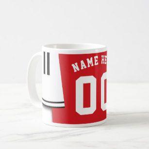 Red and White Coffee Logo - Football Theme Coffee & Travel Mugs | Zazzle UK