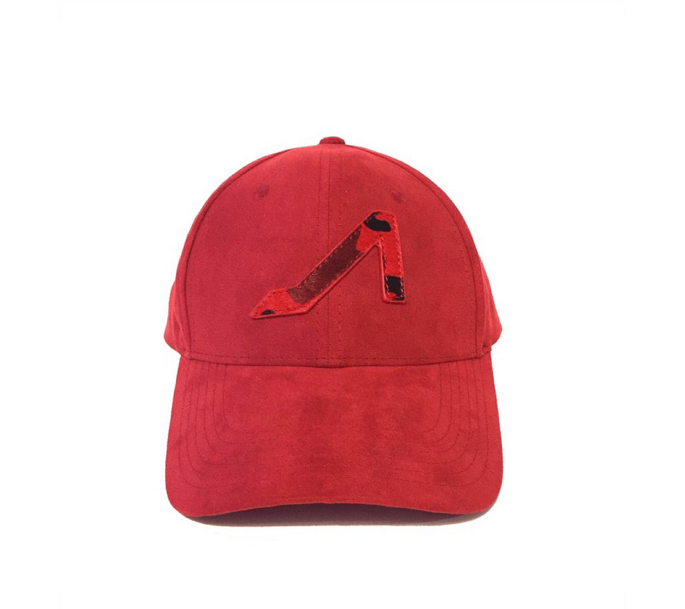 Red Camo Logo - Apoli red ultra suede Hat W/ Red Camo Logo