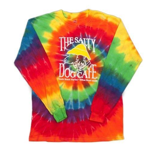 Rainbow Swirl Logo - ColorTone Youth Long Sleeve Rainbow Swirl Tie Dye - The Salty Dog Inc