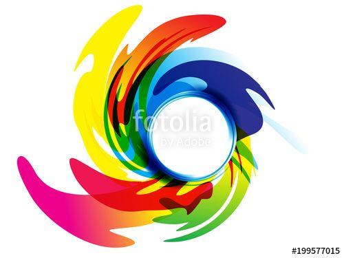 Rainbow Swirl Logo - abstract artistic rainbow swirl explode