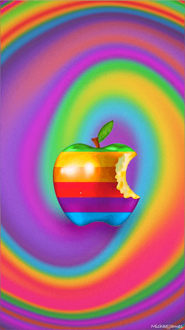 Rainbow Swirl Logo - Download Rainbow Swirl Apple 640 x 1136 Wallpaper
