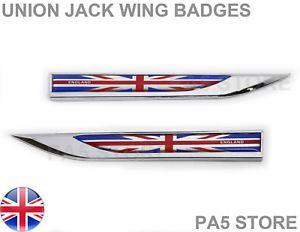 TVR Car Logo - 2x Blade Union Jack Chrome Wing Badges Car Van GB Ford Mini ...