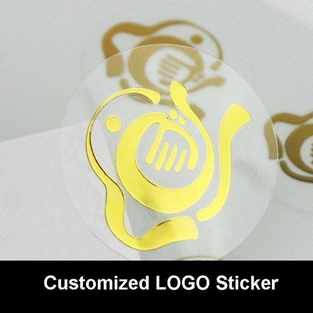 Silver Company Logo - Customized Company Logo Gold/Silver Transparent Sticker Company QR ...