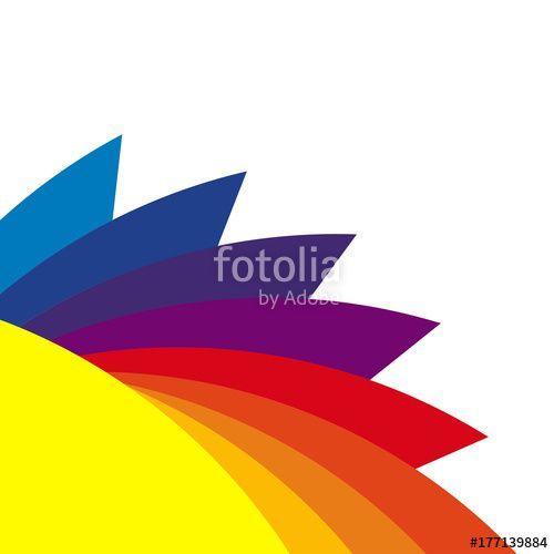 Rainbow Swirl Logo - Bright rainbow swirl background. Rainbow rays of twisted spiral ...