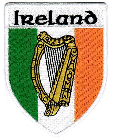 Irish Harp Logo - Amazon.com: Ireland Shield Patch Irish Harp Flag Embroidered Iron-On ...